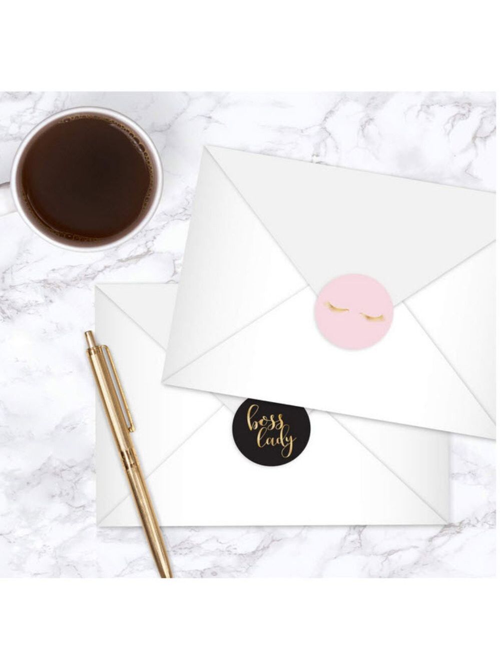 500 gold foil boss lady wafer stickers seals